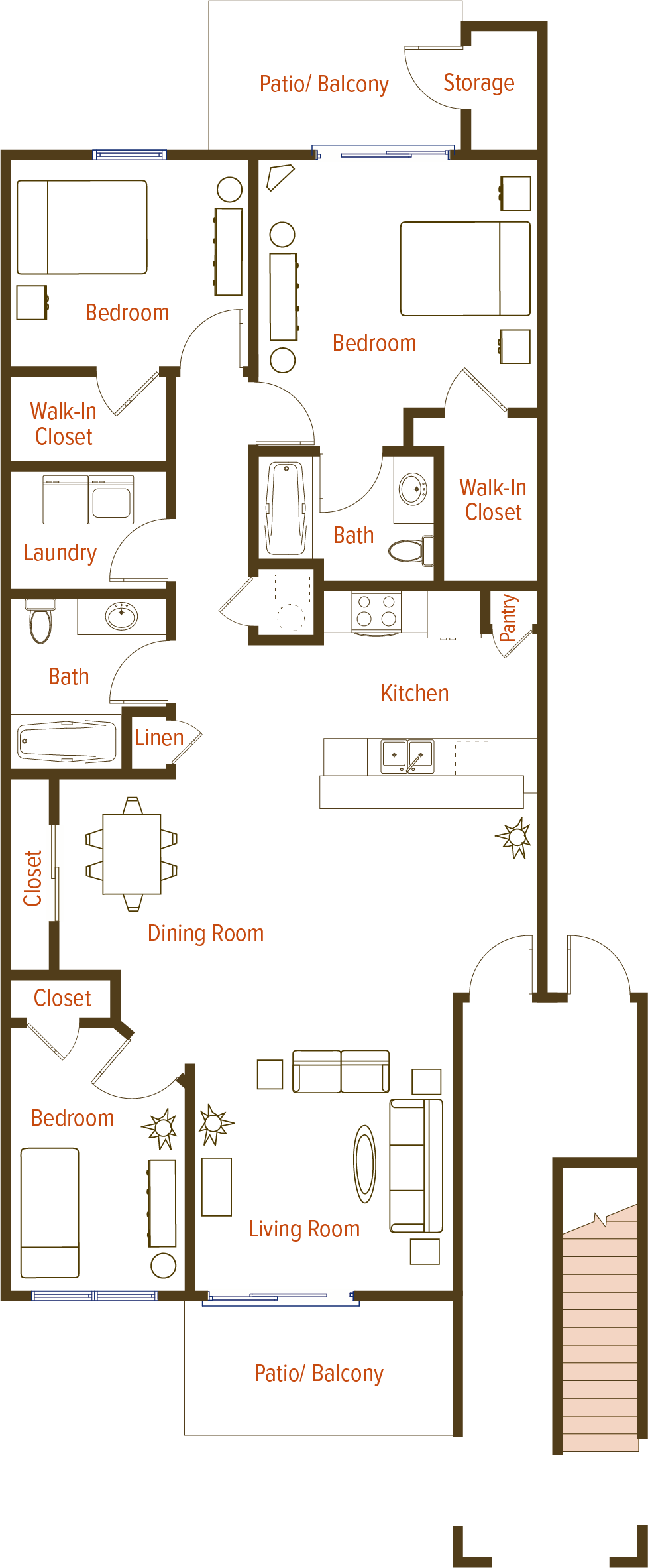 3 Bed 2.0 Bath Floor Plan